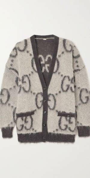 gucci intarsia cardigan|gucci reversible cardigan.